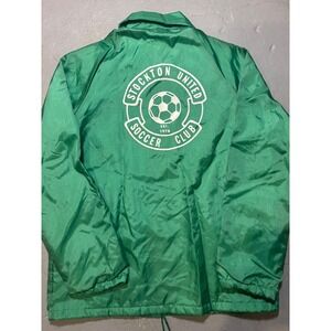 Vintage 80s‎ Birdie Stockton United Soccer  Jacket Green Windbreaker Large